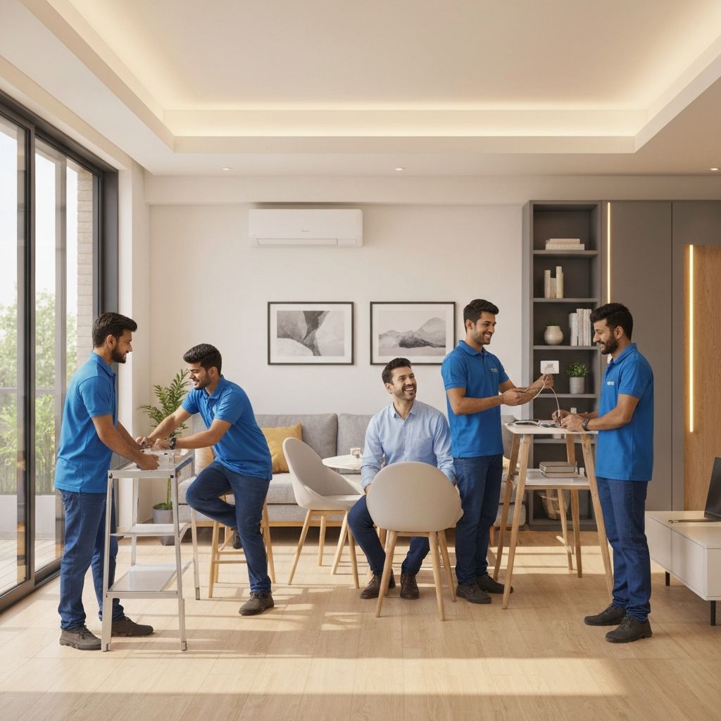 SK Electrician team working professionally in Gurgaon apartment